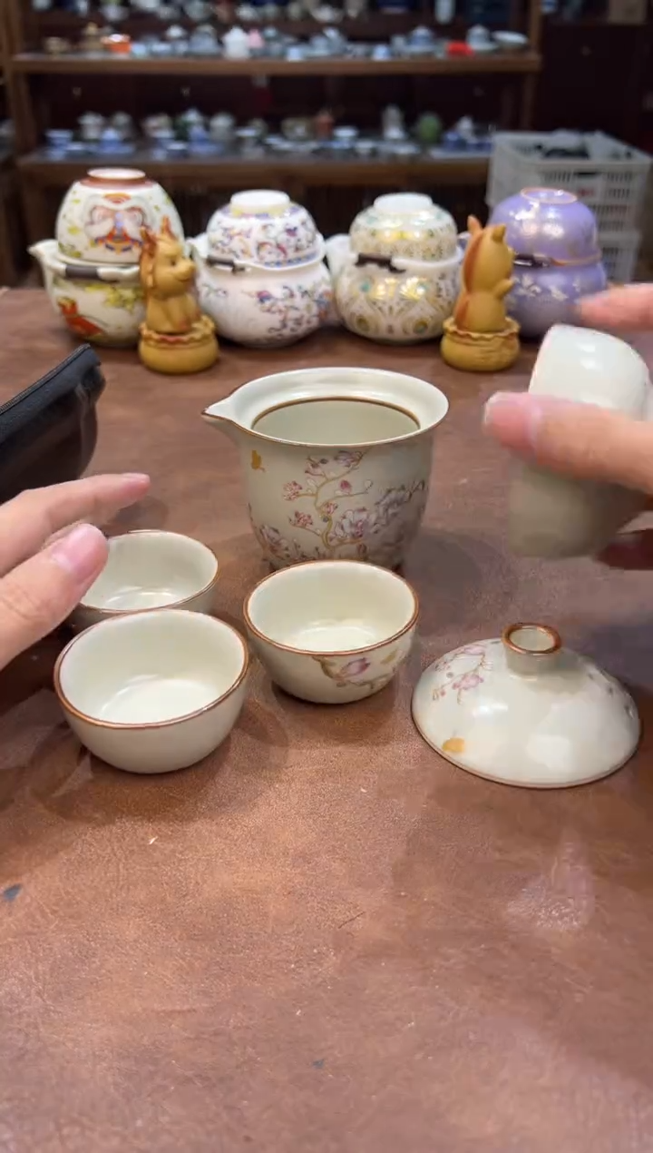 真的很便宜会开片的旅行茶具