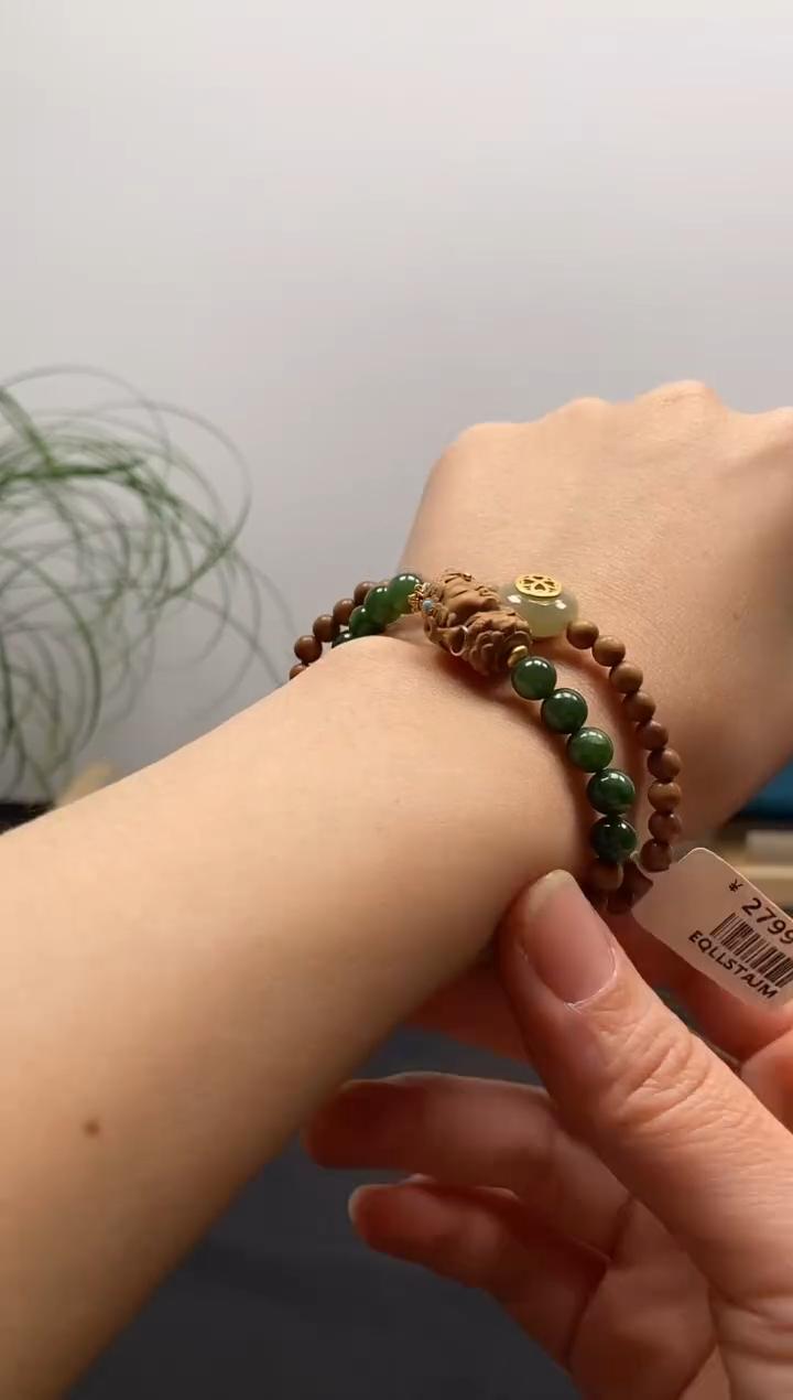 【闪购商品】檀香木木艺印度老山檀0.4双圈手链小度款