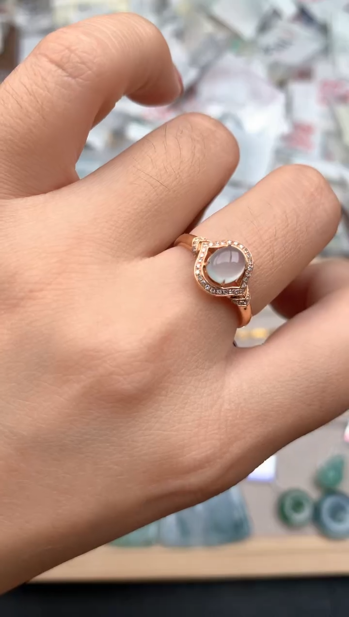 18K金镶嵌挂件翡翠一13圈