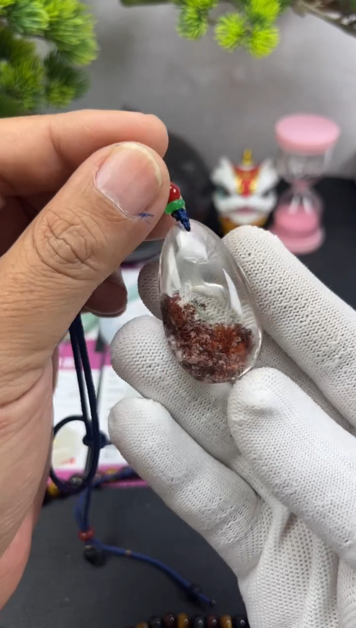 颈饰银S925镶嵌水晶幽灵吊坠