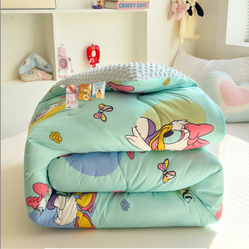 高端保暖豆豆被加厚冬季被子冬款双人2.0x2.3m蓝色鸭鸭