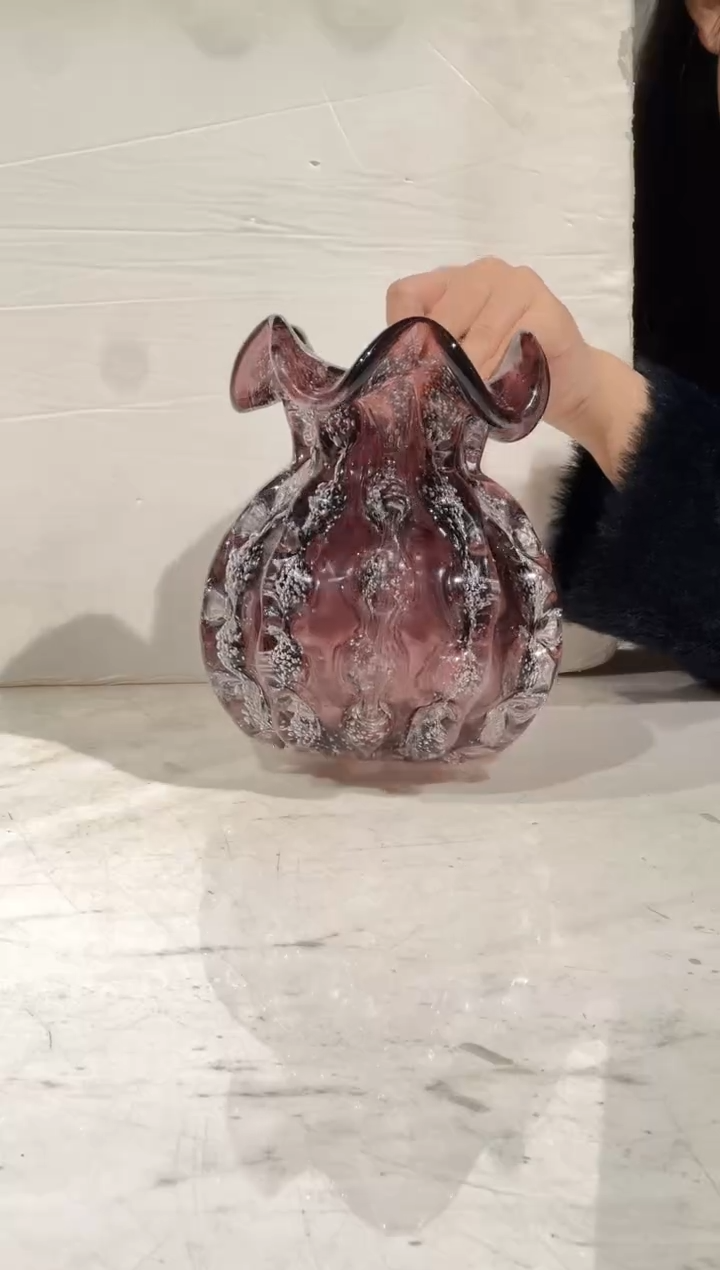 【闪购商品】琉璃紫色钱袋子花瓶