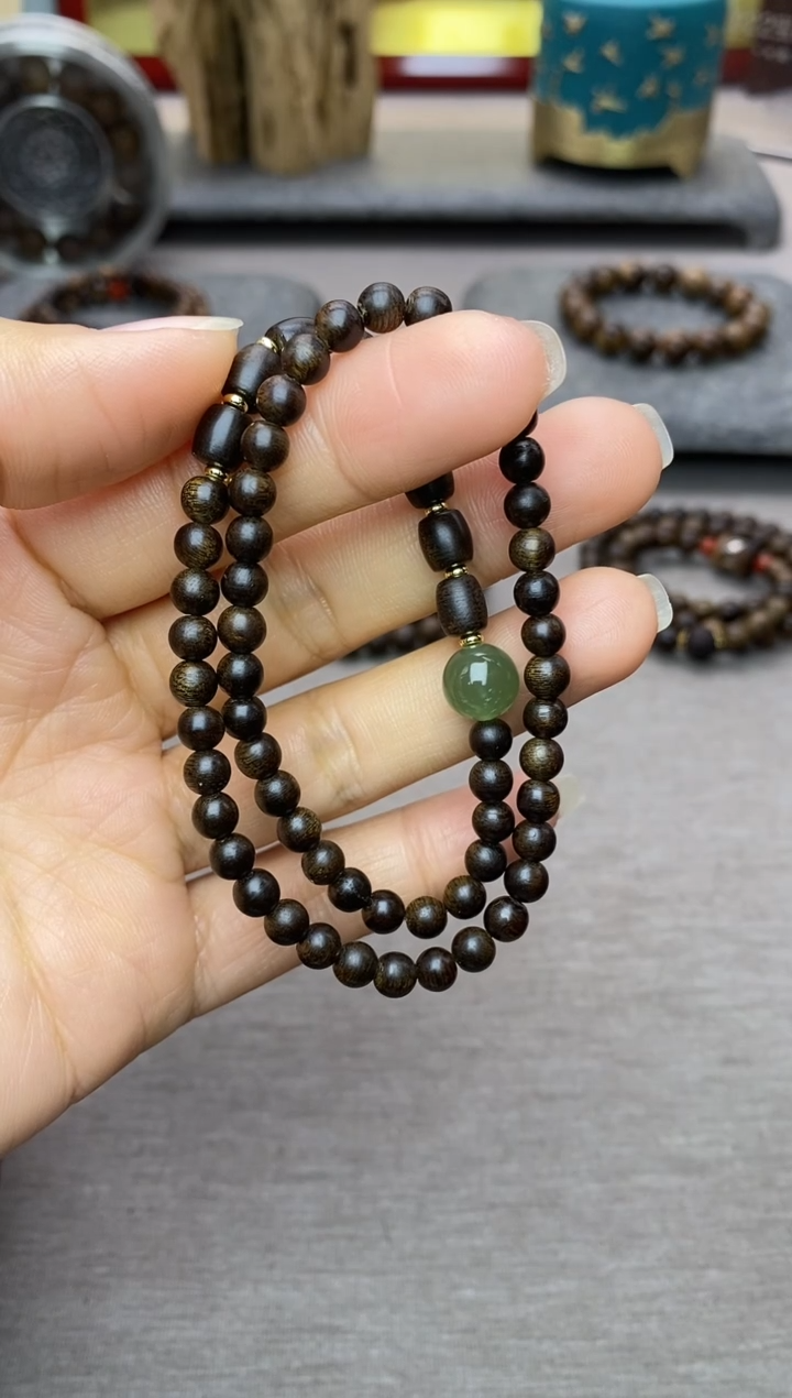 【闪购商品】沉香手串顺化紫棋05+白棋8颗 双圈沉水