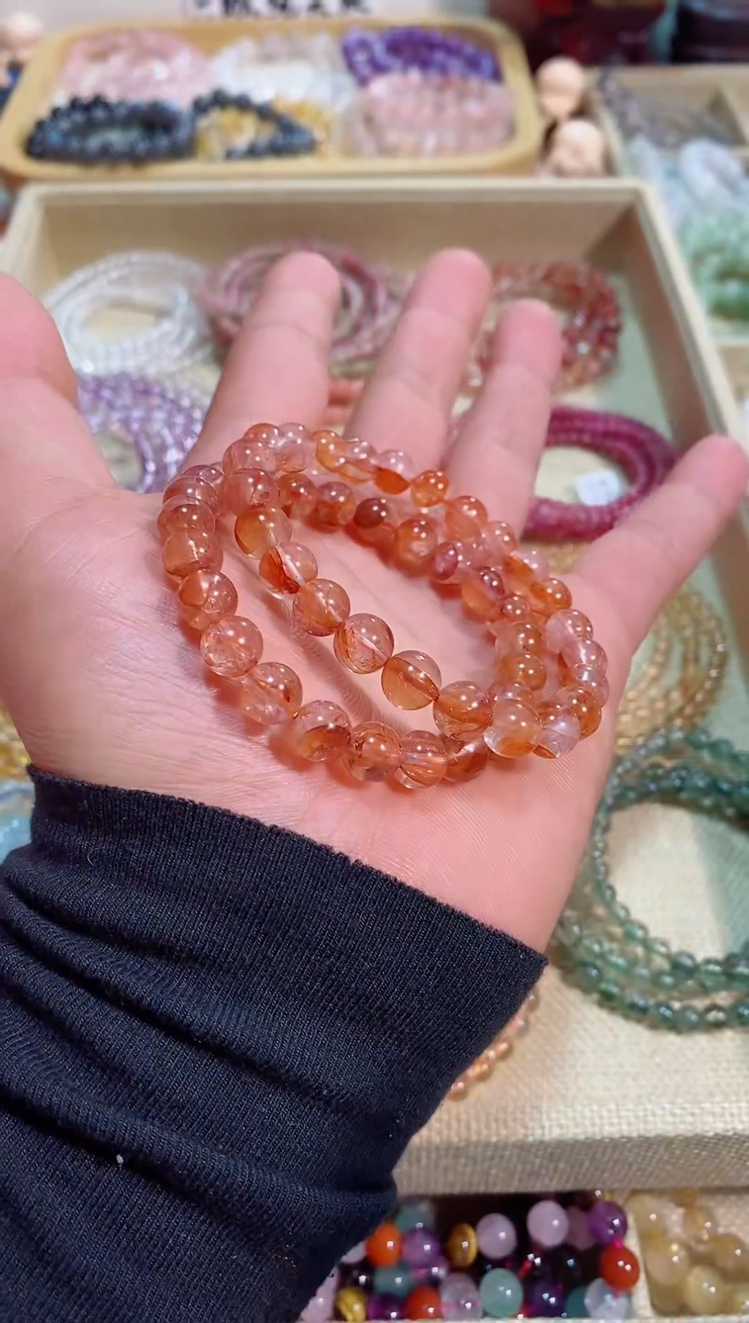 【闪购商品】水晶手链未镶嵌红胶花8M+(多样性发其一）