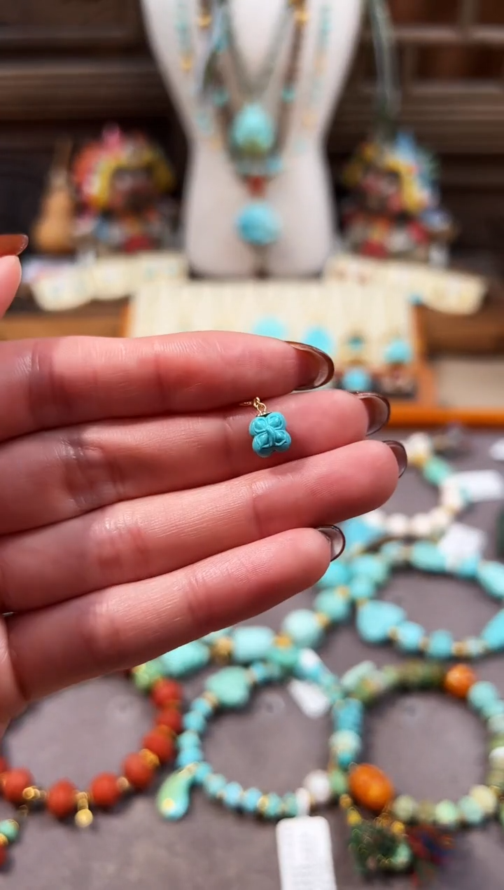 18K金镶嵌绿松石提溜绿松石提溜