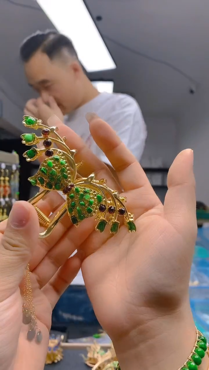 【闪购商品】翡翠耳饰合金362翡翠发簪