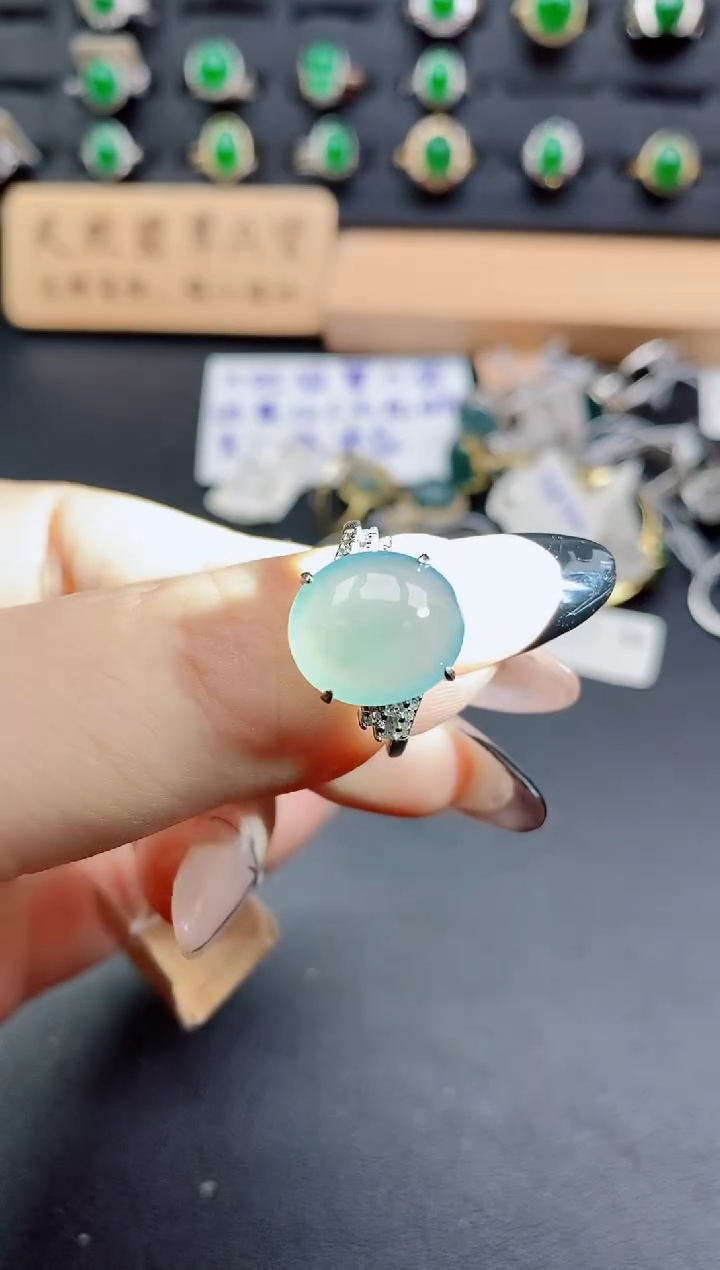 银S925镶嵌戒指翡翠1212