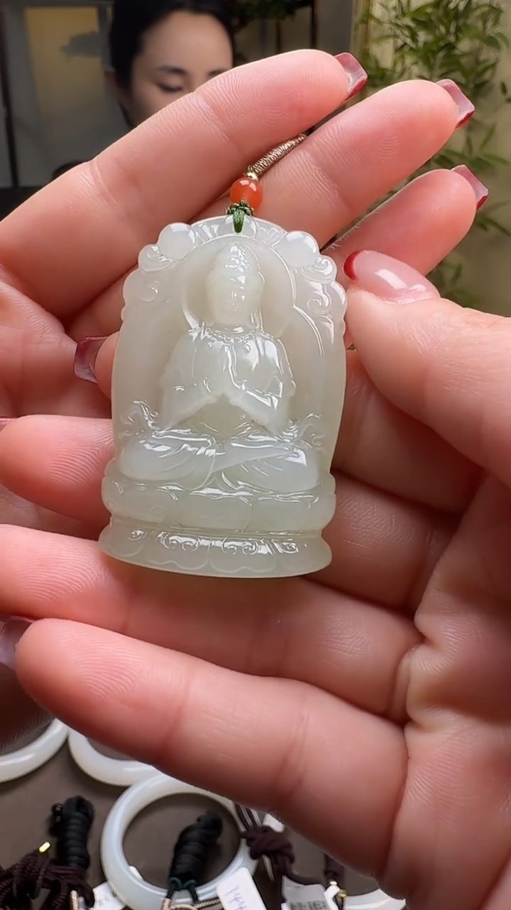 【闪购商品】和田玉吊坠未镶嵌0365和田玉观音（晴水）