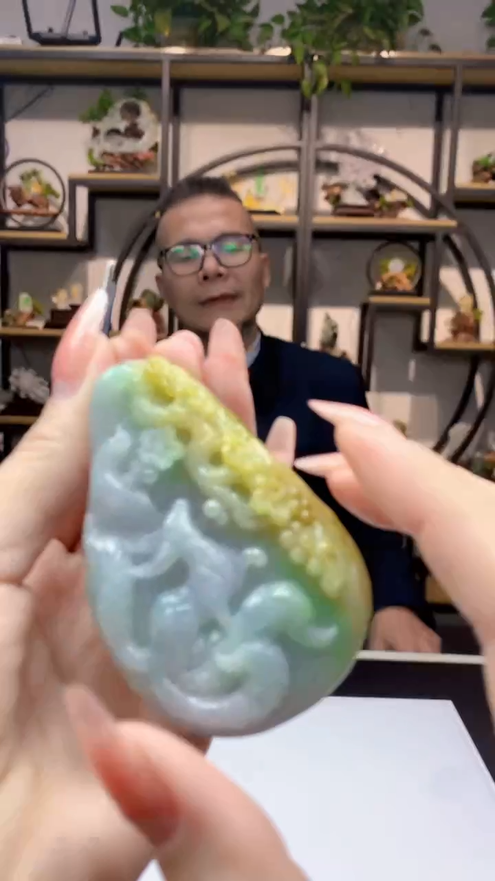 【闪购商品】定制翡翠未镶嵌1063ry-毛货挂件28