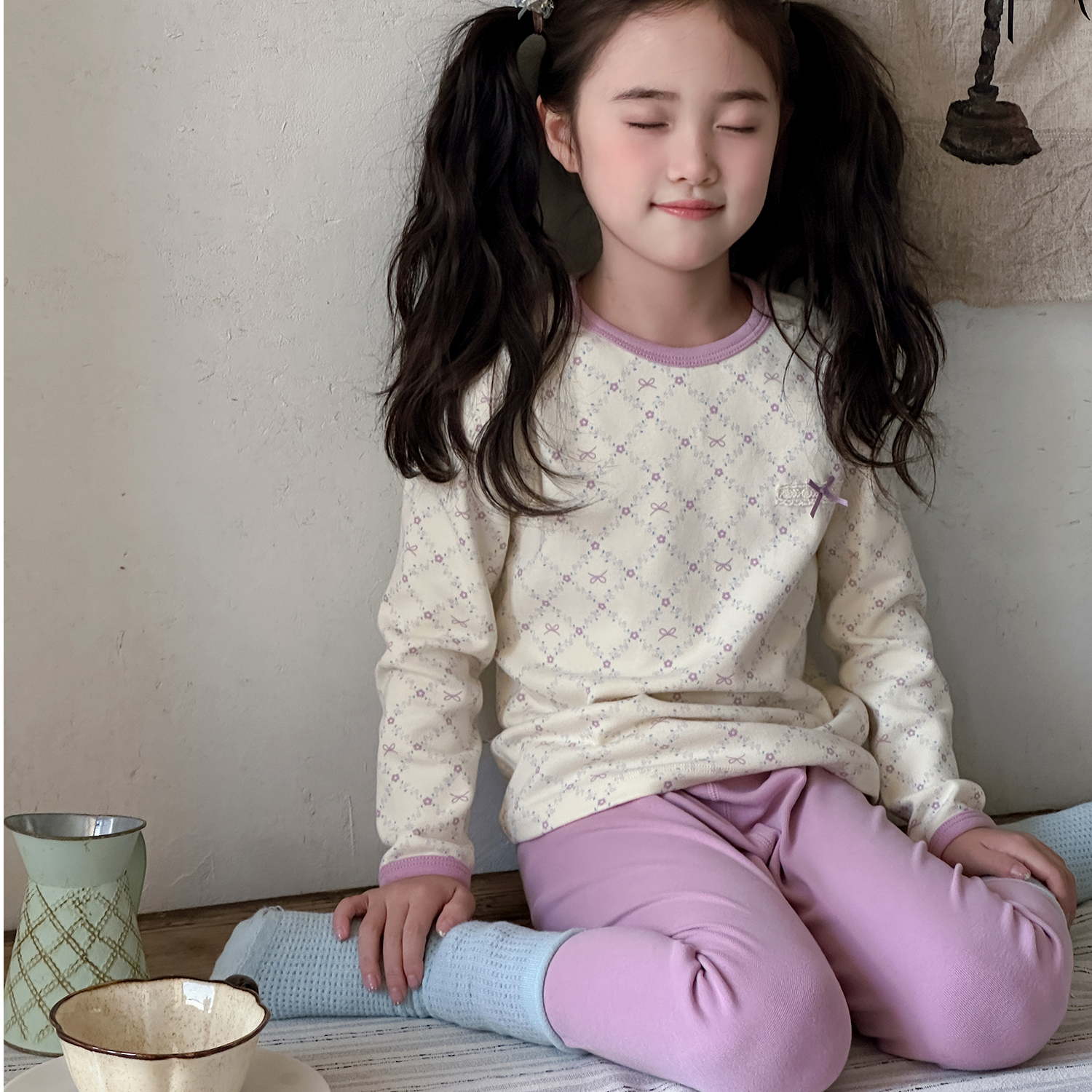 现货   秋冬季新款儿童男童女童保暖家居服套装110-01