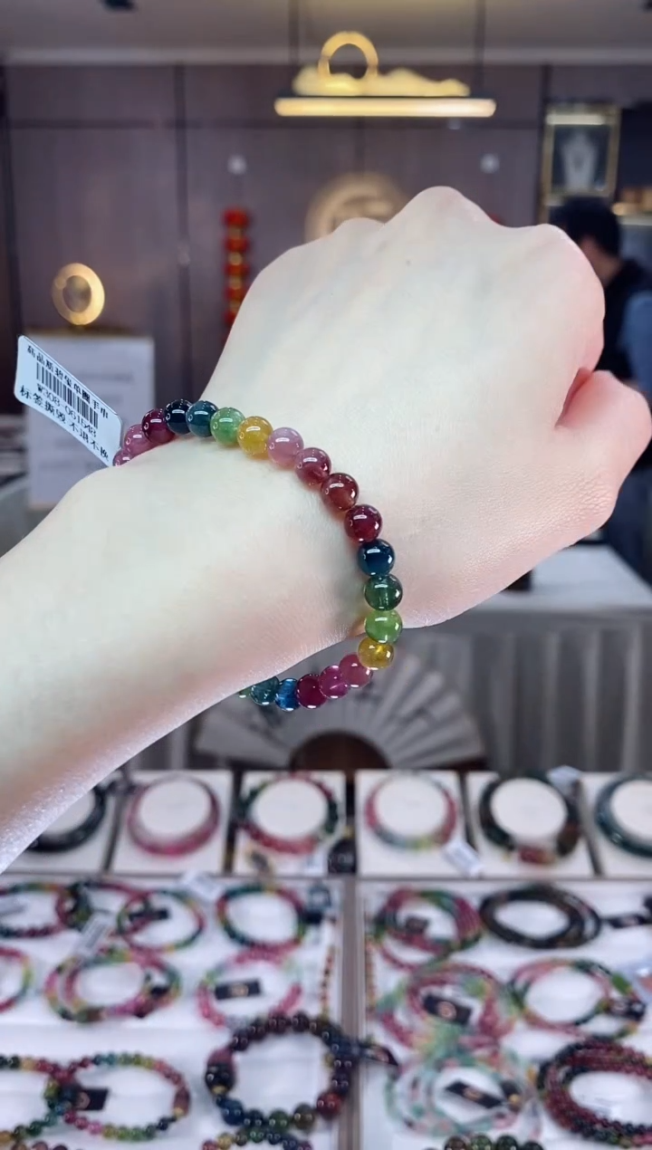 【闪购商品】碧玺单圈手串6mm+未镶嵌一物一证dan