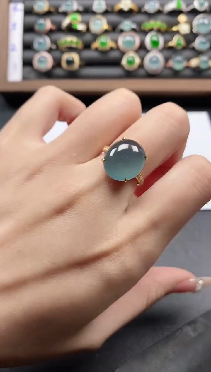 银S925镶嵌戒指翡翠11511