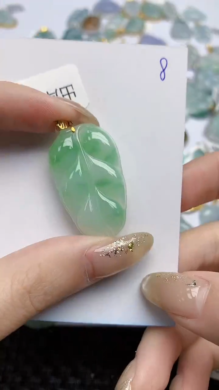 【闪购商品】翡翠颈饰18K金镶嵌天然A货翡翠 