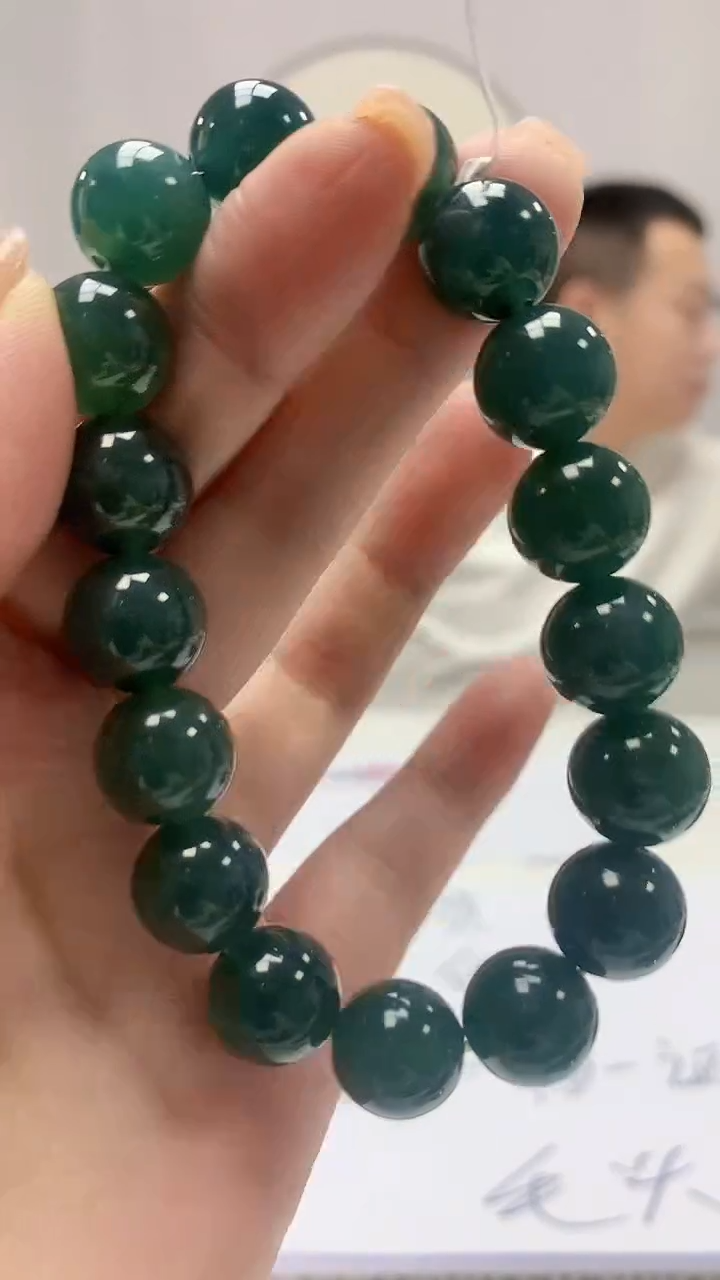 【闪购商品】定制翡翠未镶嵌4812ms-毛货166手串
