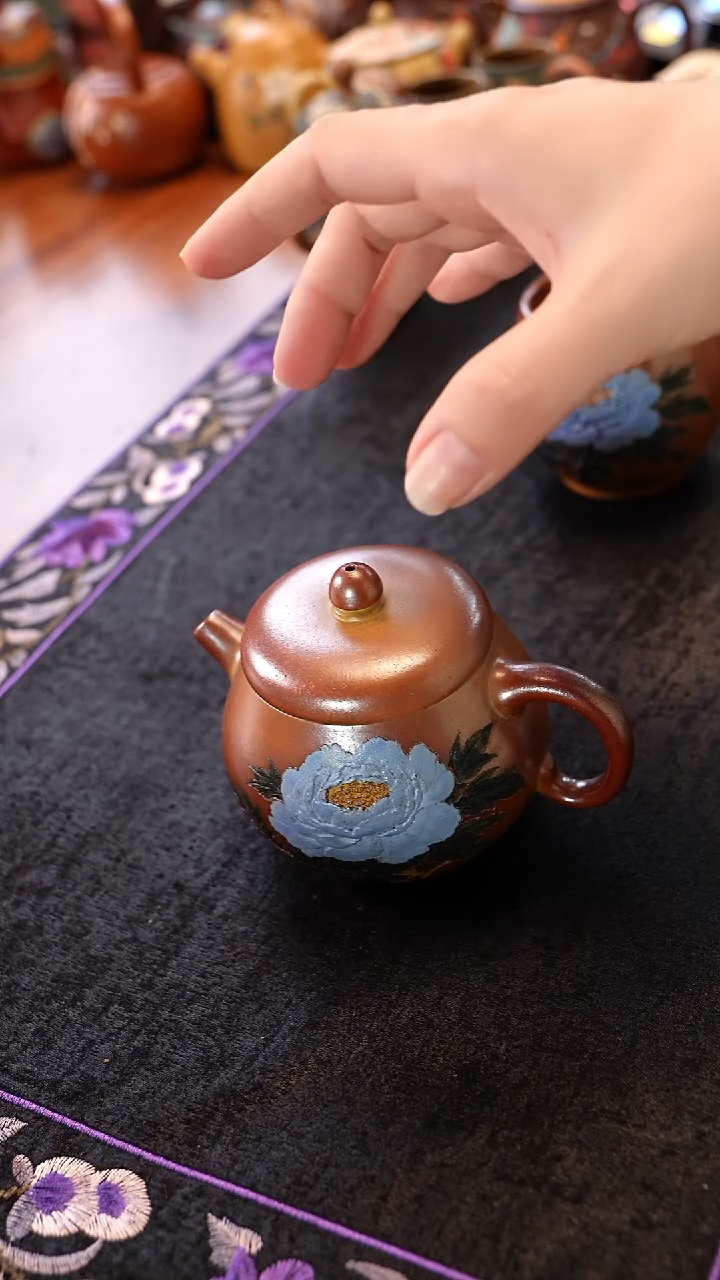 柴烧汉瓦蓝色妖姬