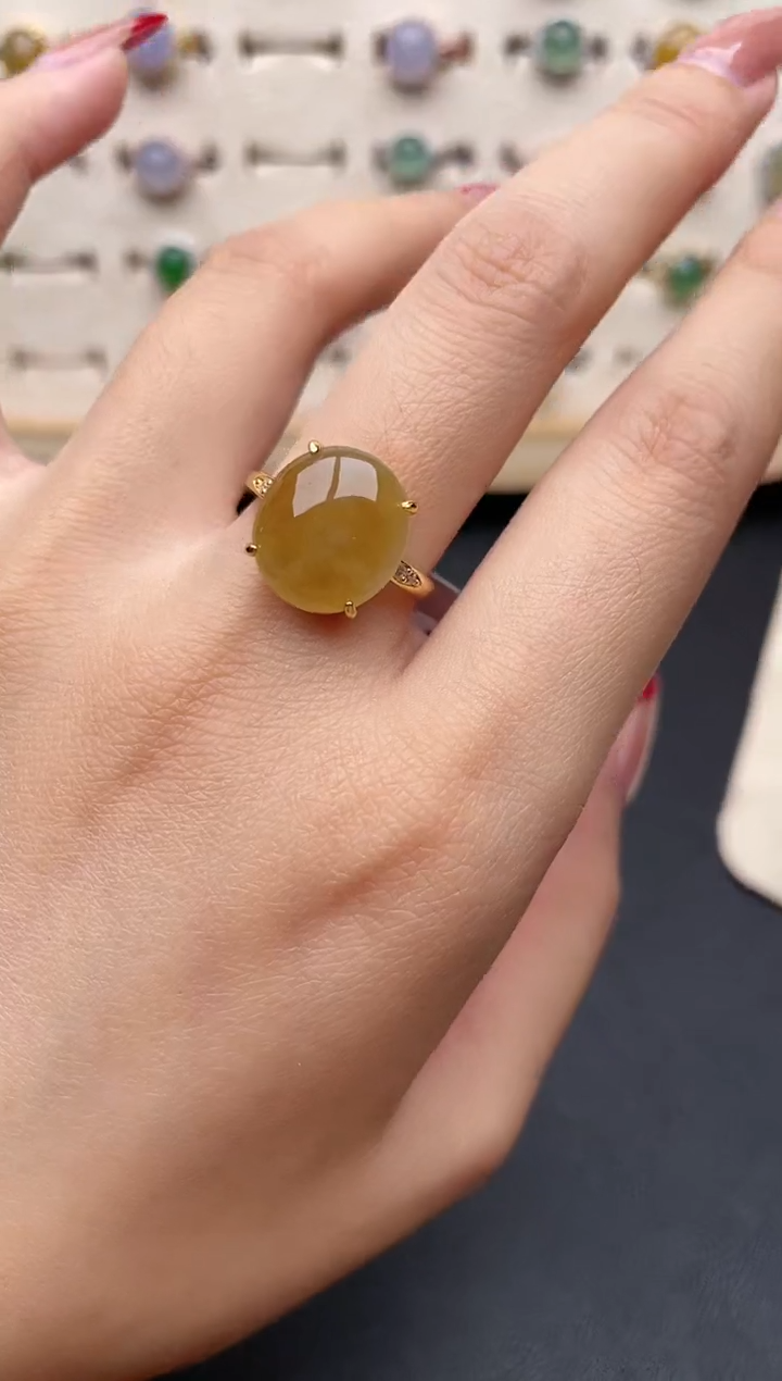 【闪购商品】翡翠戒指银S925镶嵌一物一证一礼盒