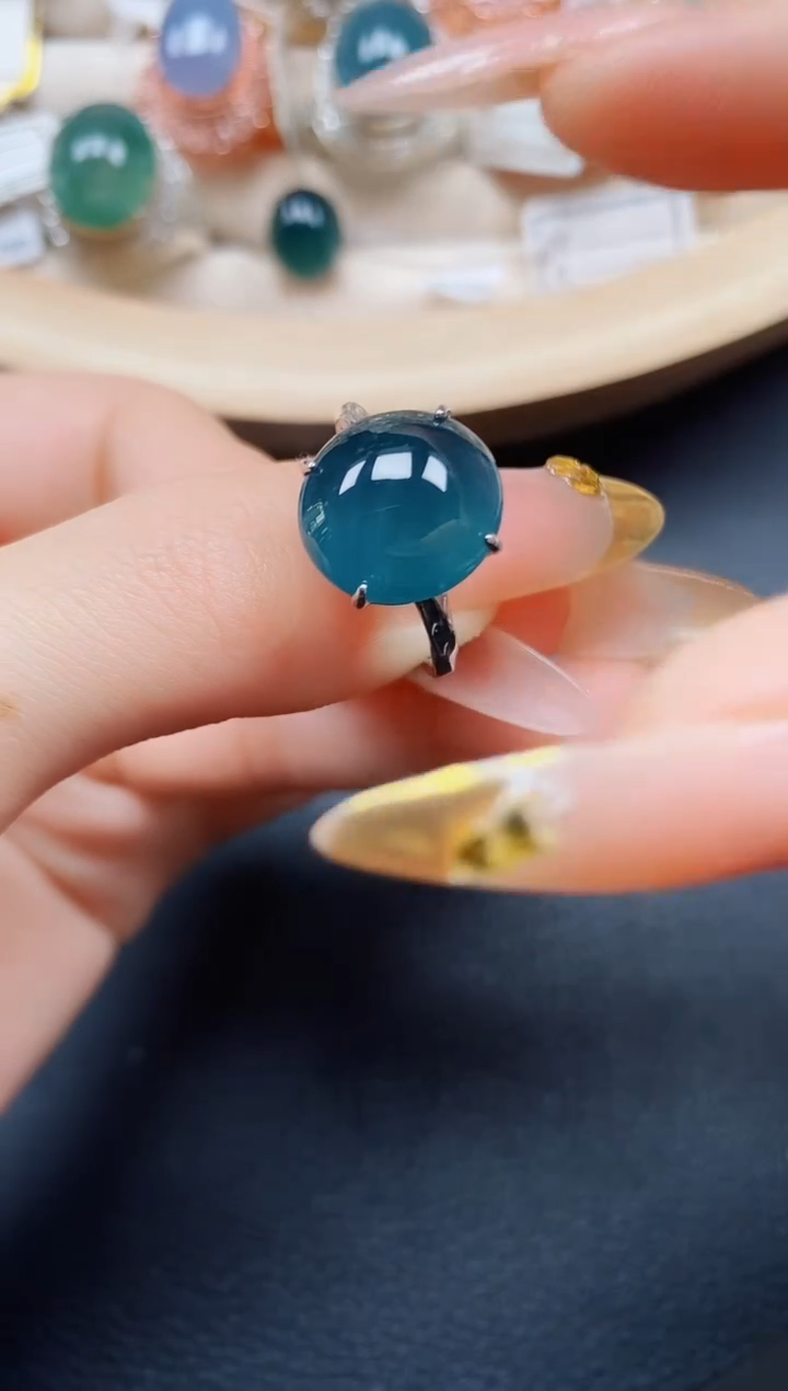 【闪购商品】翡翠戒指银S925镶嵌翡翠