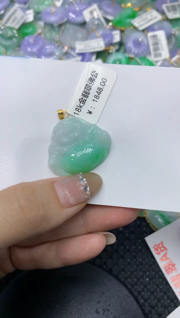 【闪购商品】翡翠颈饰18K金镶嵌2222222222