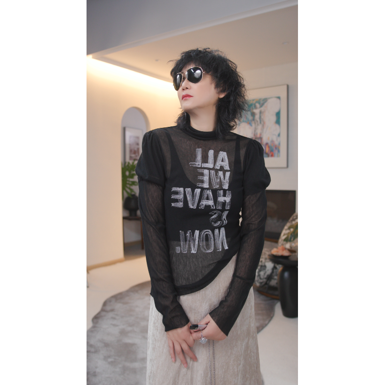 月半夜曲长袖T恤上衣 FHS3407355