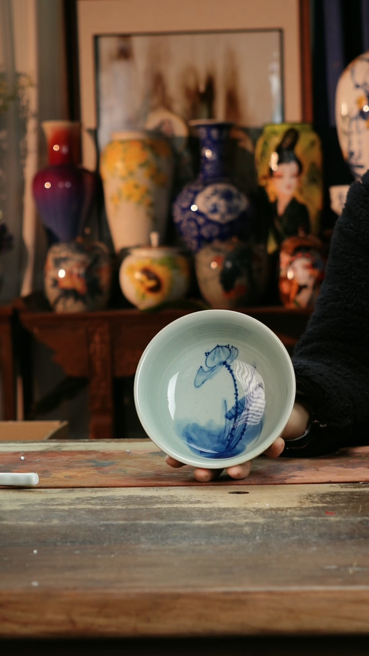【闪购商品】瓷片景德镇纯手工釉下彩精品花瓶