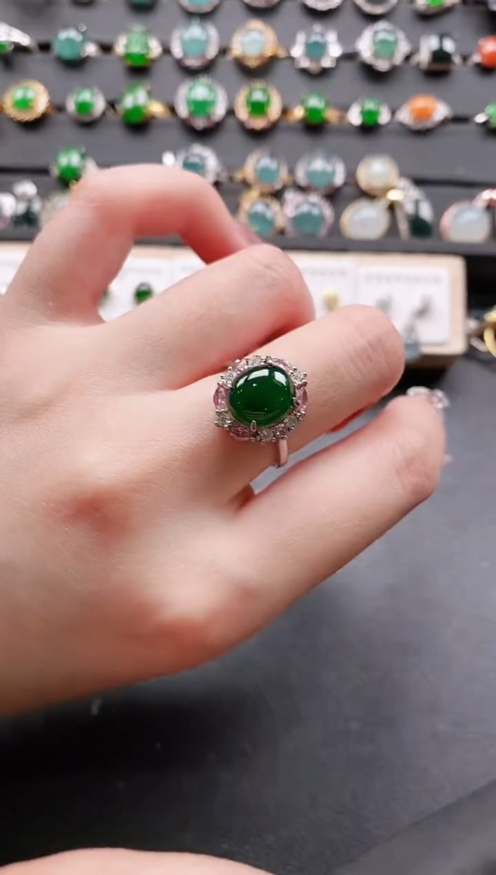 【闪购商品】翡翠戒指银S925镶嵌11111111