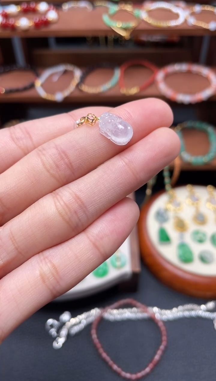 【闪购商品】翡翠吊坠(不含链)18K金镶嵌一个  JK436