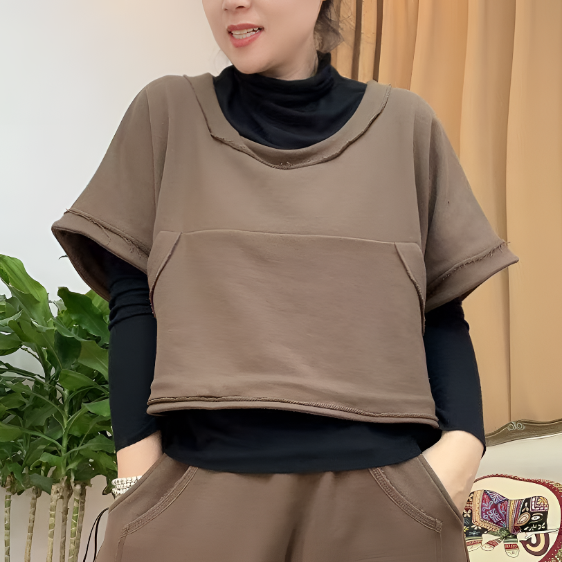 本古佳0301毛圈宽肩背心140*48通勤短款时尚休闲宽松显瘦气质百搭