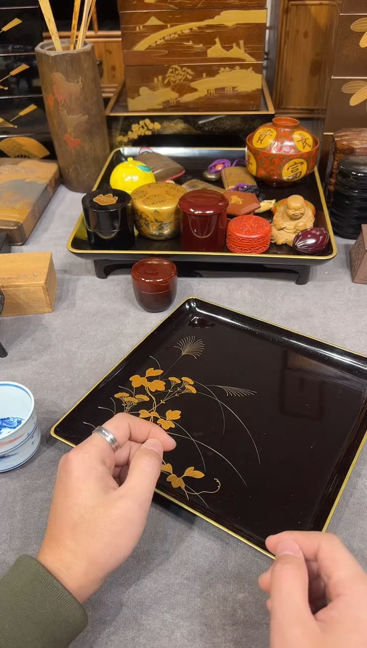 金莳绘 茶台 大漆漆器大漆漆器