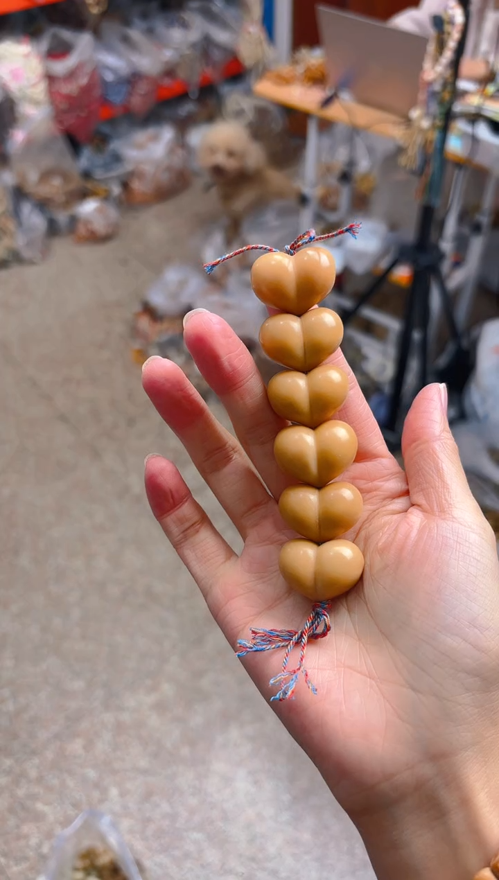 吊坠菩提根/象牙果黄色爱心棒棒糖