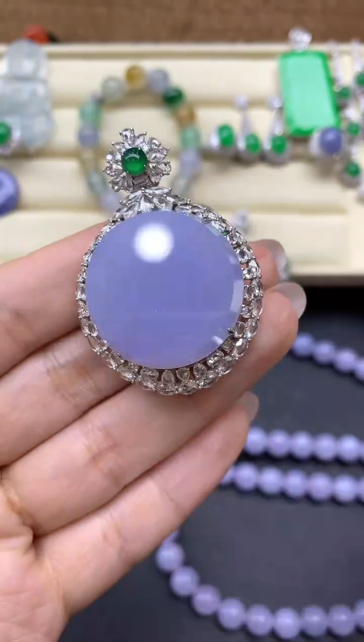 【闪购商品】翡翠颈饰18K金镶嵌585-中国好珍宝