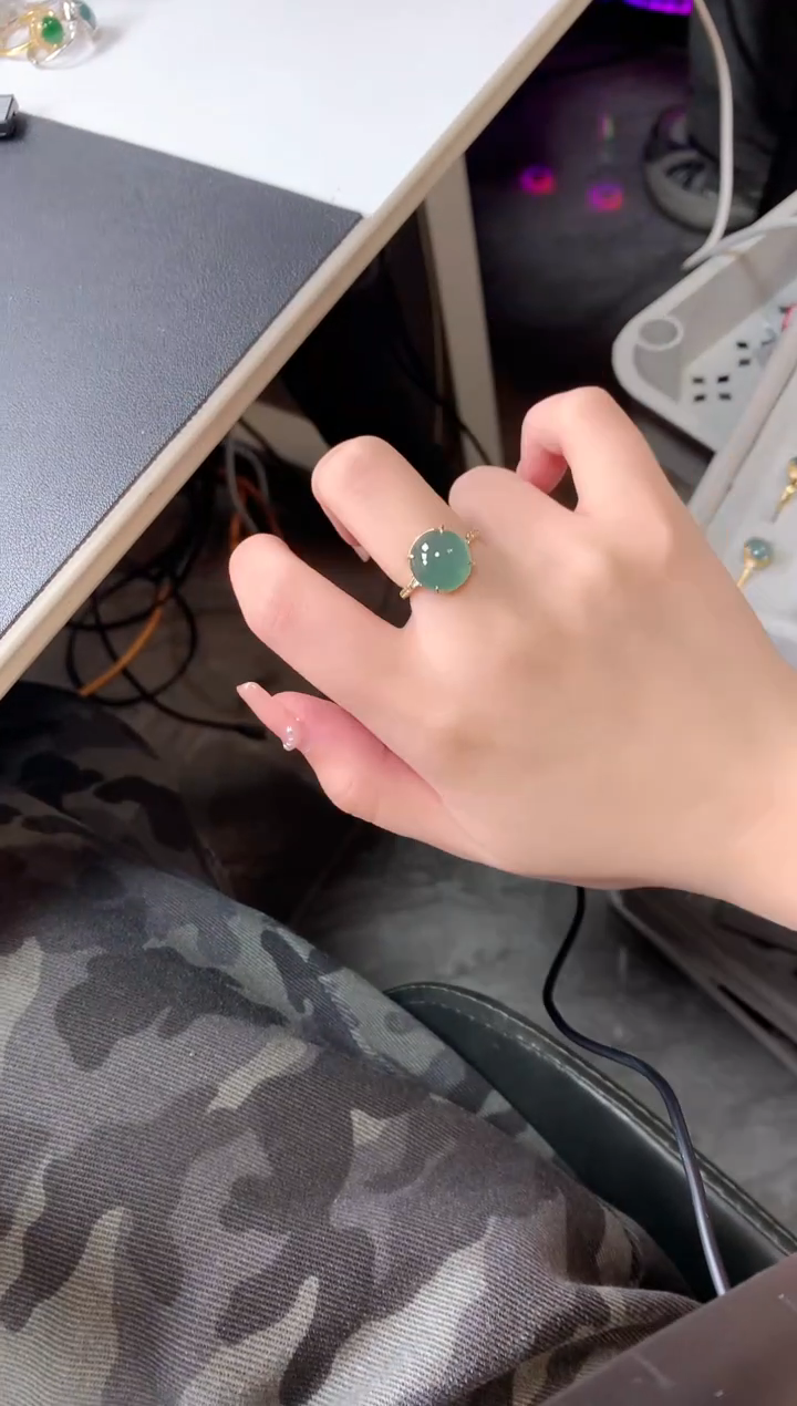 【闪购商品】翡翠戒指银S925镶嵌52141