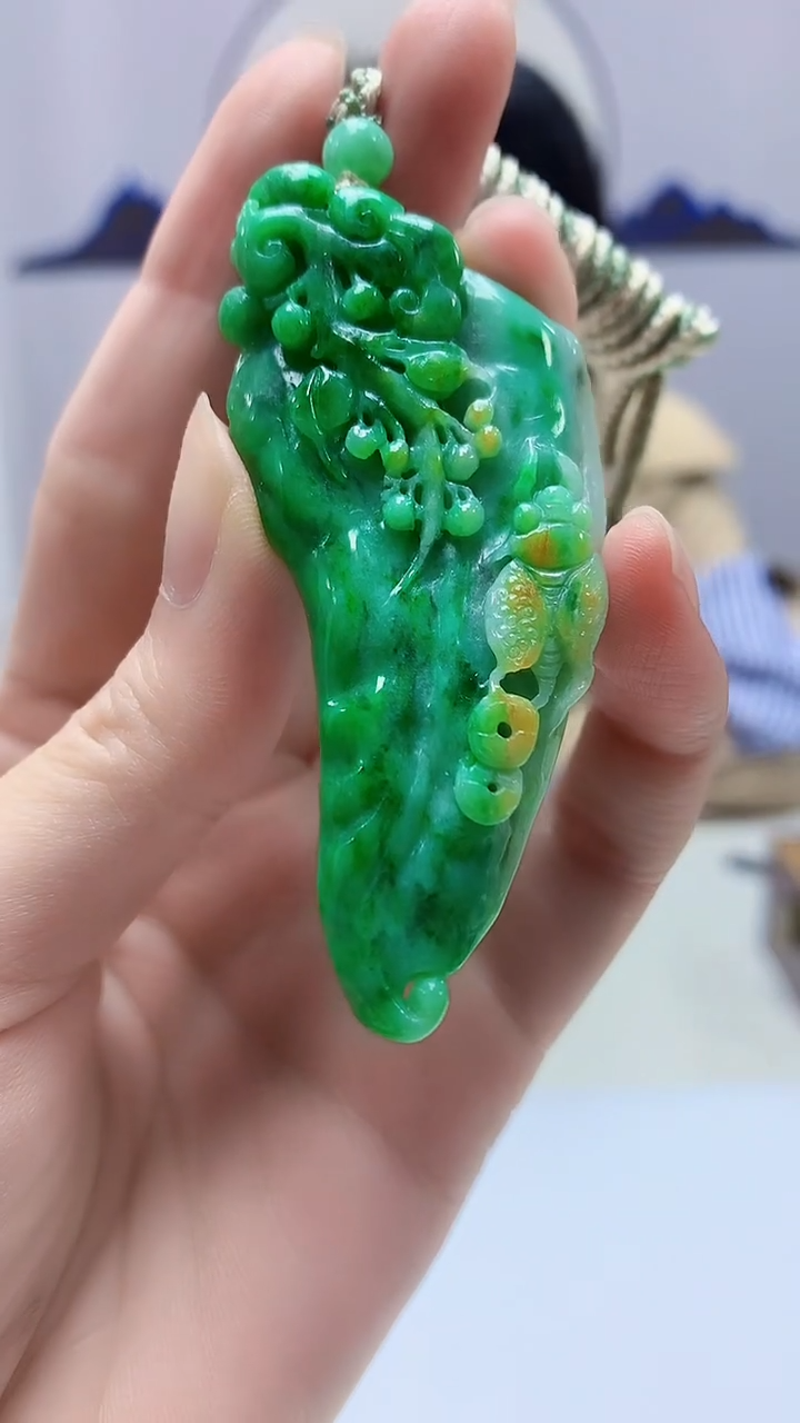 【闪购商品】定制翡翠未镶嵌3123zm-毛货挂件大业有成217