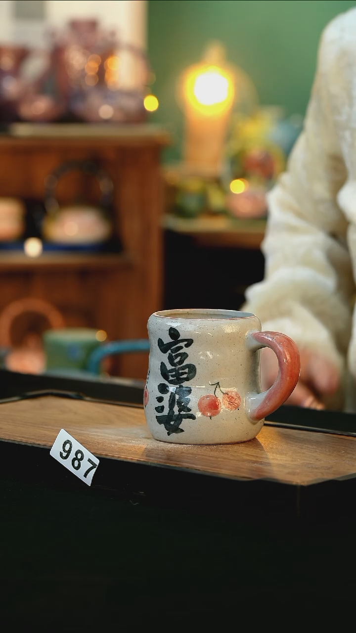 【闪购商品】杯手绘心瓷陶瓷浮力