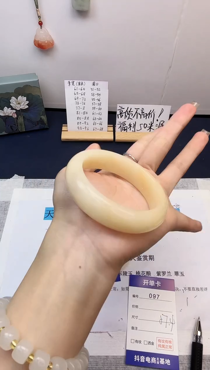 【闪购商品】石英质玉手镯未镶嵌97-财气镯-圈口57