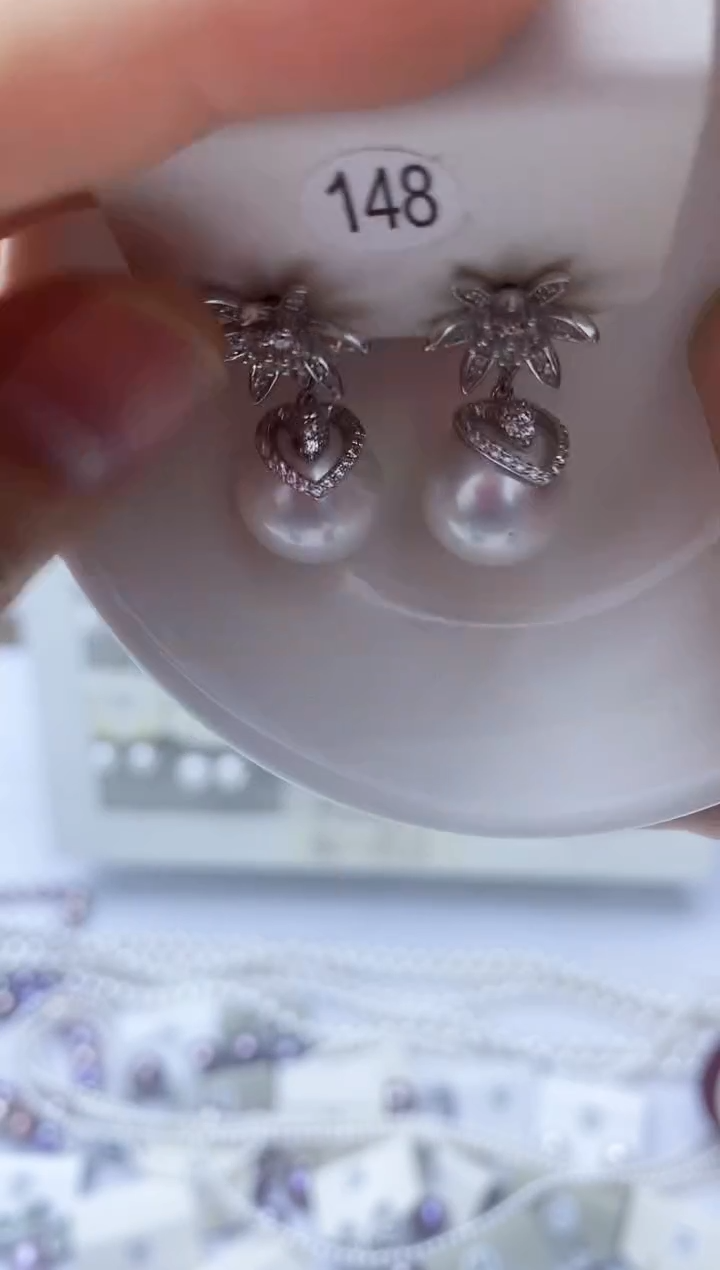 【闪购商品】淡水珍珠耳饰银S925镶嵌148