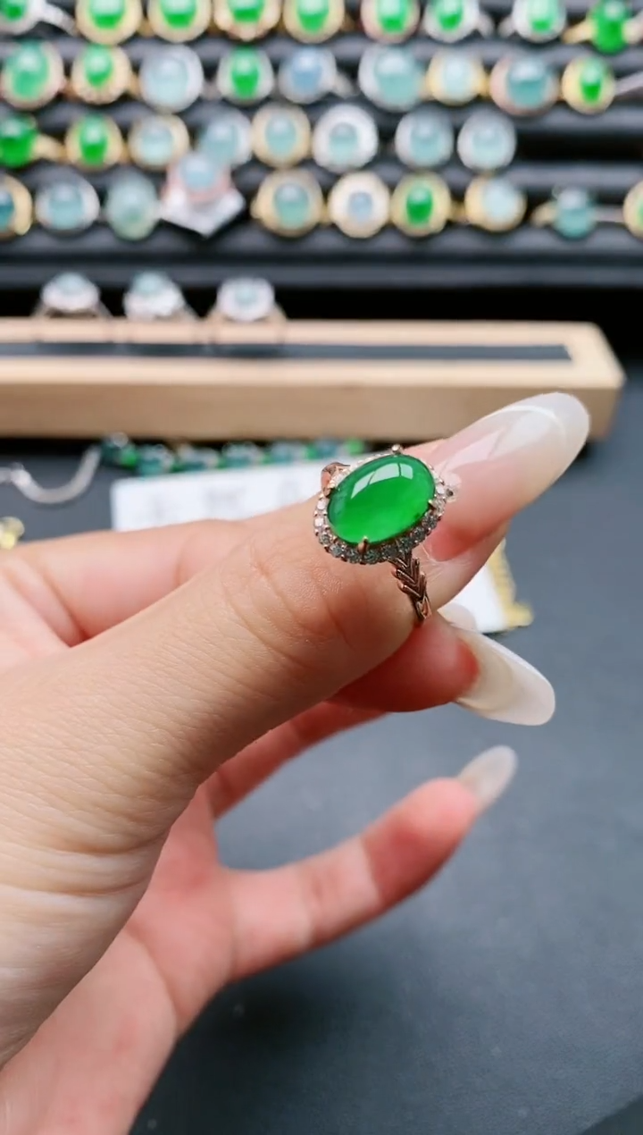 【闪购商品】翡翠戒指银S925镶嵌1111111
