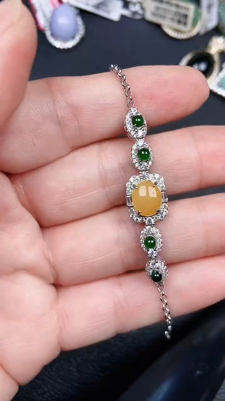 颈饰银S925镶嵌翡翠1756