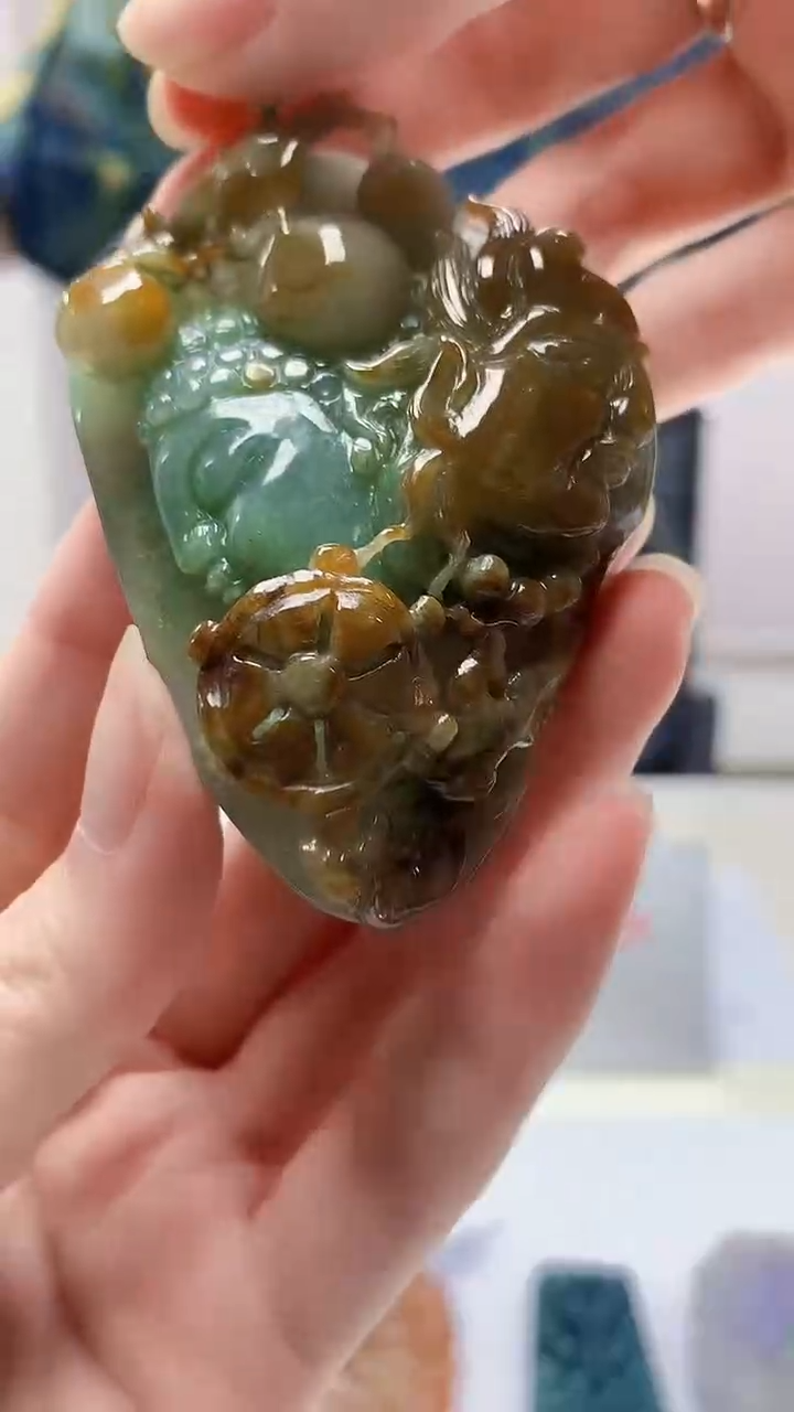 【闪购商品】定制翡翠未镶嵌4688zm-毛货赠红绿珠链佛222