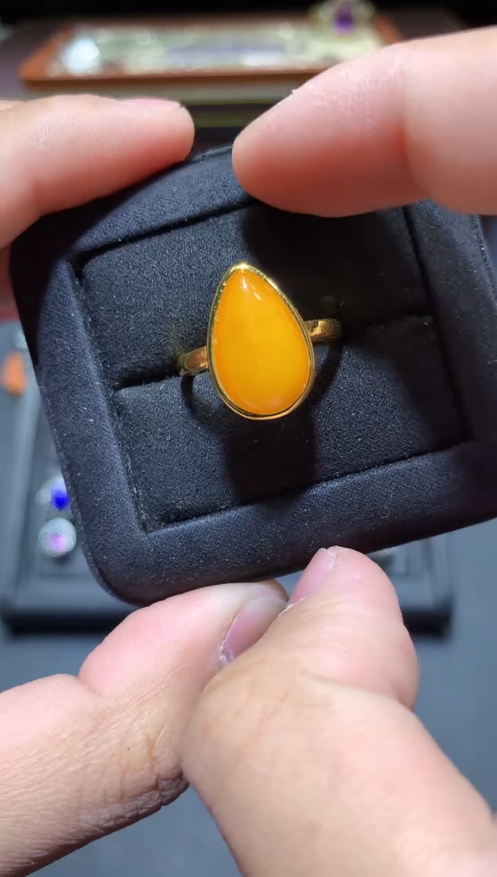 【闪购商品】琥珀戒指未镶嵌K31【所见即所得】