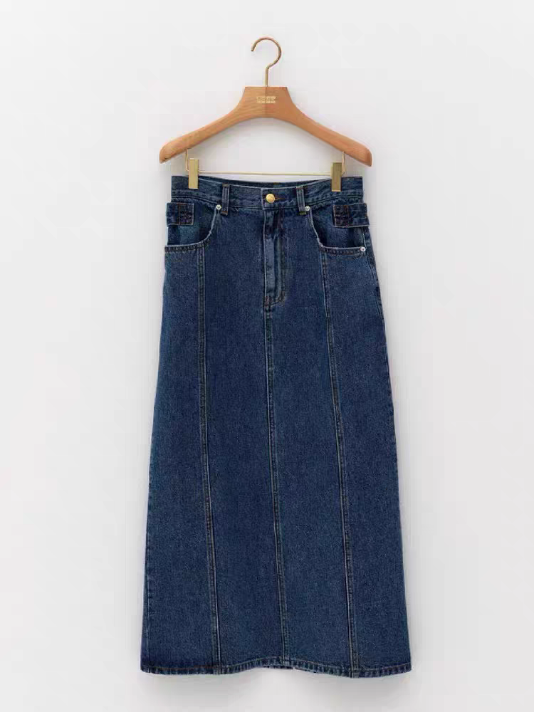 EENK 设计师品牌 26SS春夏新款经典直筒半身裙女高腰牛仔长裙