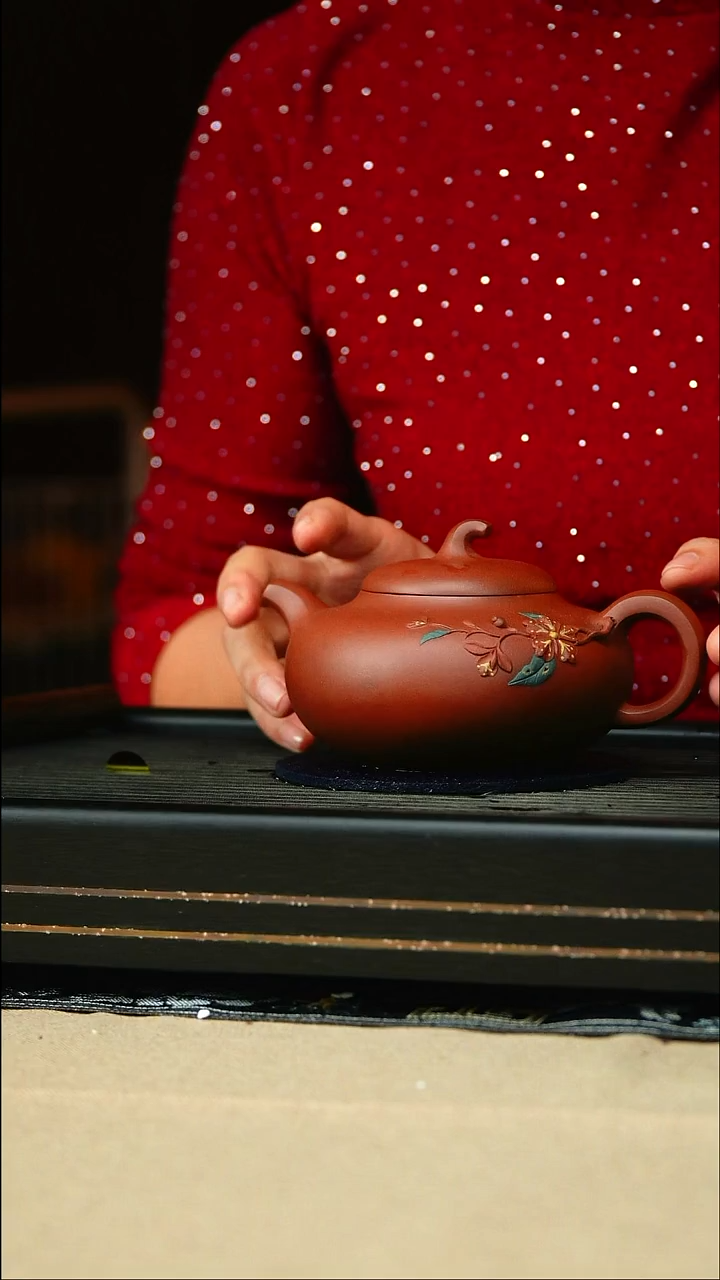 茶壶紫砂底槽清石榴茄瓜壶400cc