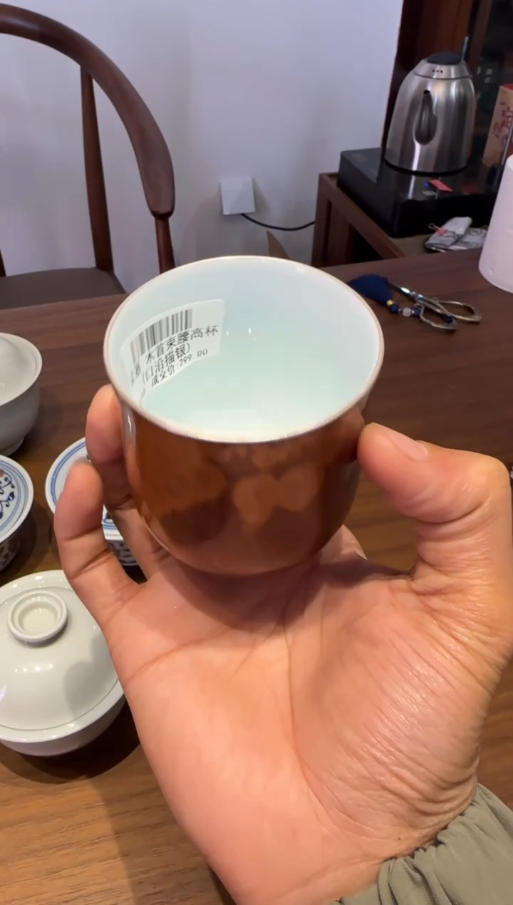 荣器 木首束腰高杯(口沿描银)