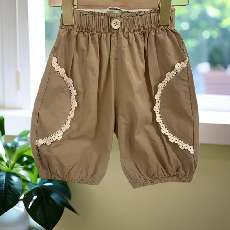 6795-8冰冰棉休闲短裤（卡其色）