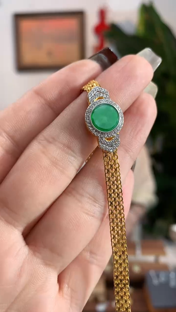 【闪购商品】银S925镶嵌翡翠手链手链