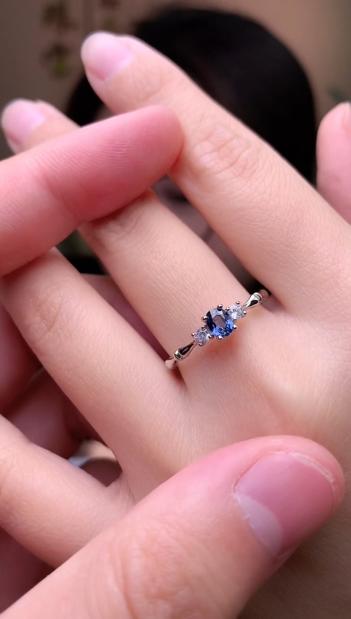 【闪购商品】蓝宝石戒指银S925镶嵌戒指