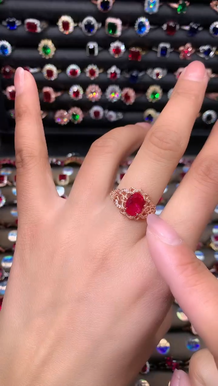 【闪购商品】红宝石戒指银S925镶嵌1