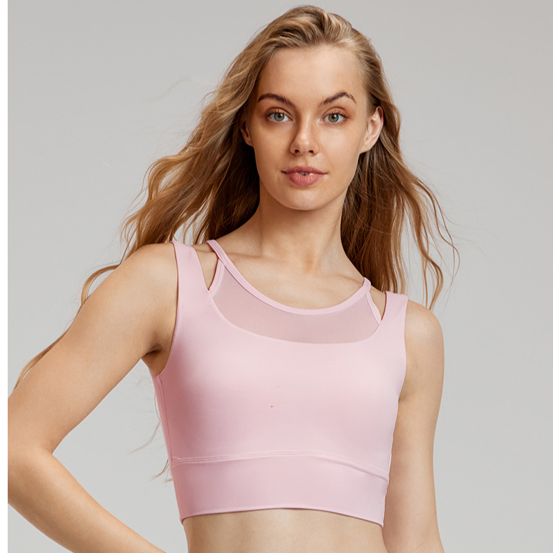 GWDWBS124083双肩带假二件固定杯时尚性感运动瑜伽服背心