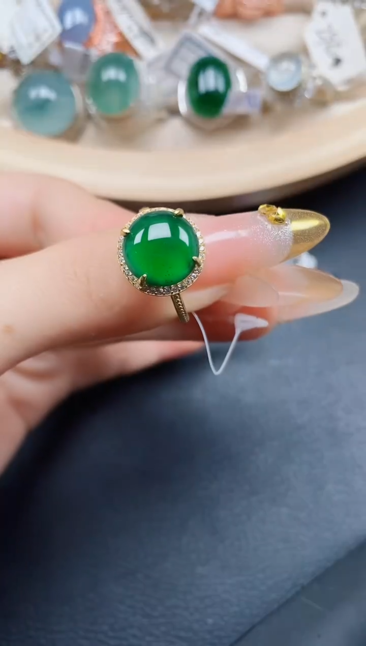 【闪购商品】翡翠戒指银S925镶嵌翡翠