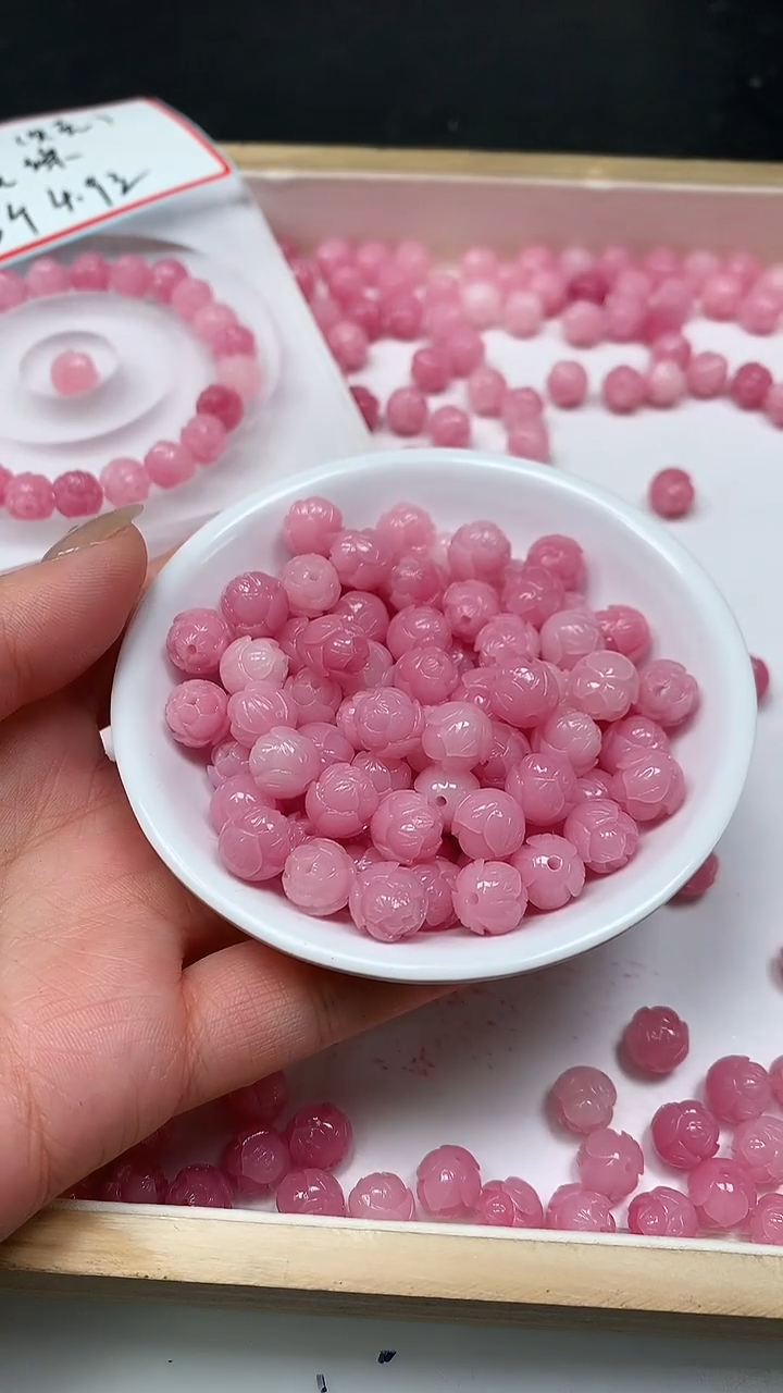 未镶嵌散珠拼合珍珠（马贝珠）D346 紫贝莲花珠10mm6个4.9元