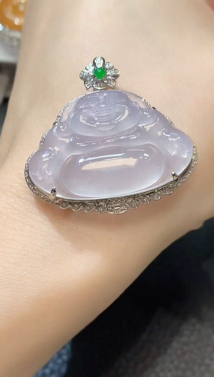 【闪购商品】翡翠吊坠(不含链)18K金镶嵌A43